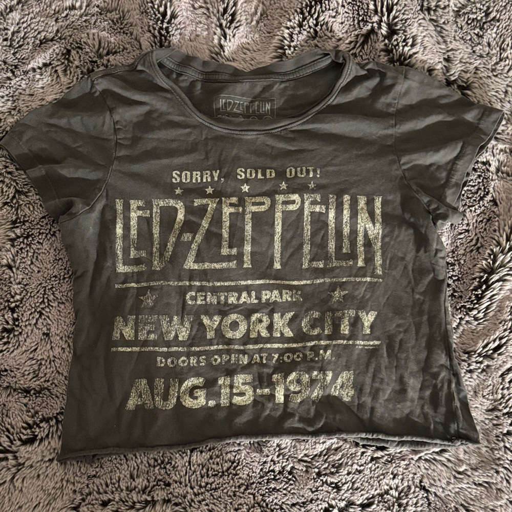Urban Outfitters Gray Led Zeppelin Crop Top
